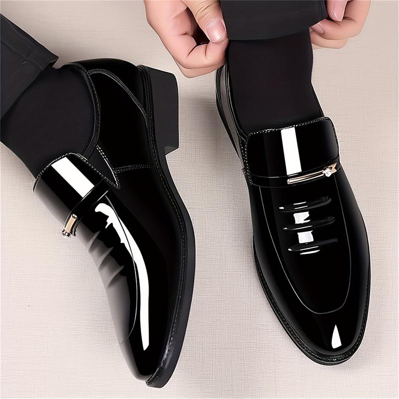 Men's Formal Wear Shoes Formal Business Oxford High Gloss Sun Euphorbia Herb Leather Slip-on Loafers Comfortable Men's Shoes