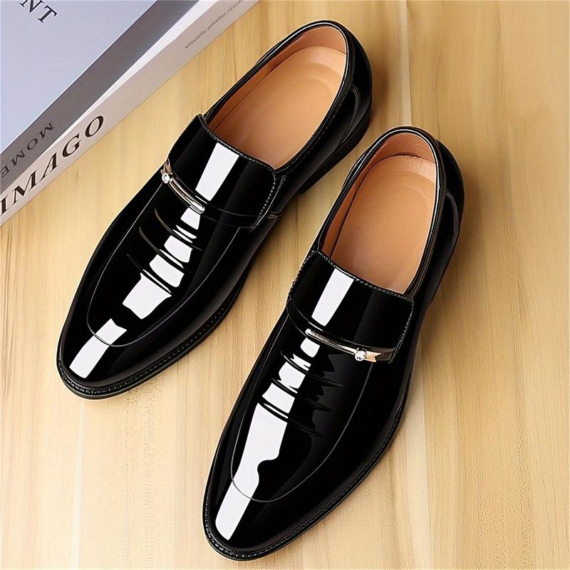 Men's Formal Wear Shoes Formal Business Oxford High Gloss Sun Euphorbia Herb Leather Slip-on Loafers Comfortable Men's Shoes