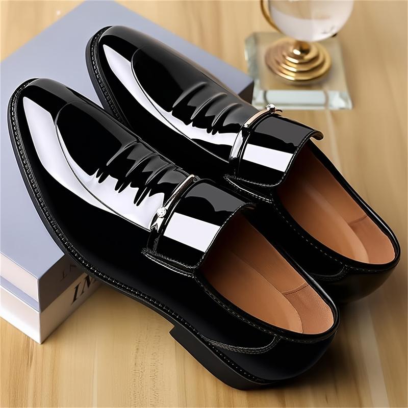 Men's Formal Wear Shoes Formal Business Oxford High Gloss Sun Euphorbia Herb Leather Slip-on Loafers Comfortable Men's Shoes