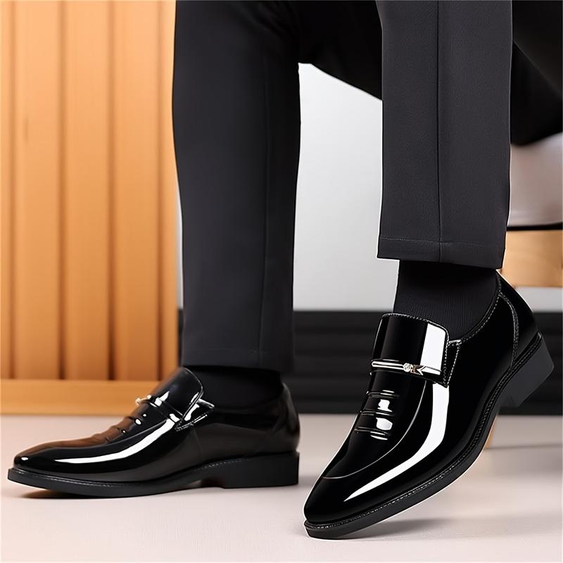 Men's Formal Wear Shoes Formal Business Oxford High Gloss Sun Euphorbia Herb Leather Slip-on Loafers Comfortable Men's Shoes