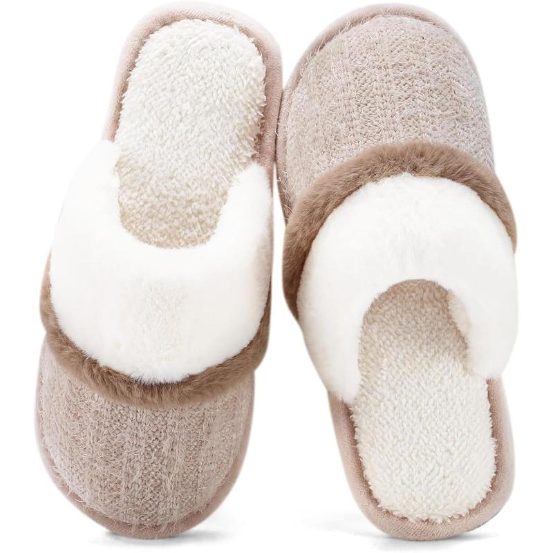 Cozy Slippers for Women Indoor and Outdoor Fuzzy House Shoes with Memory Foam Anti-Skid Sole Gifts for Women Mom Ladies