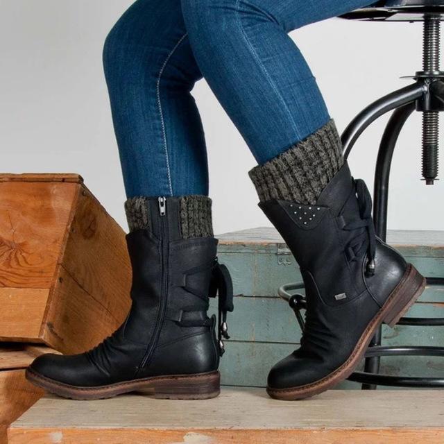 Last Day Promotion 50% OFF - PREMIUM Waterproof Mid Calf Zipper Boots