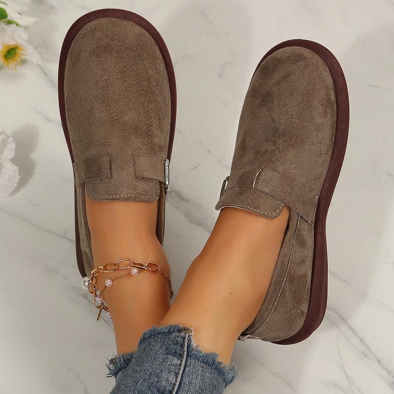 Women's  Cozy Suede Clogs With Arch Support, Buckle Adjustment Outdoor Comfortable Slip-Ons