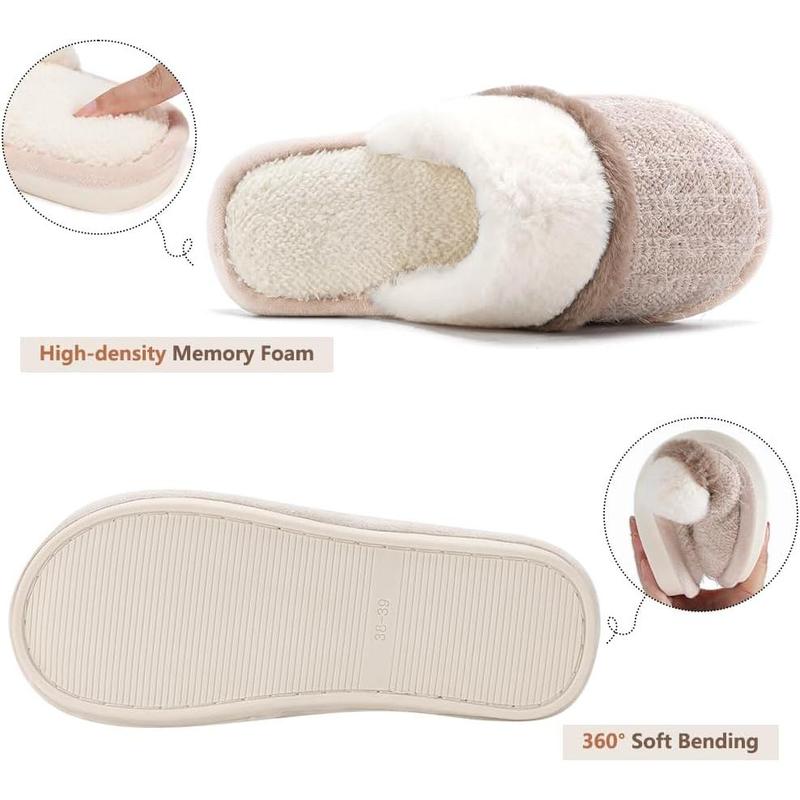 Cozy Slippers for Women Indoor and Outdoor Fuzzy House Shoes with Memory Foam Anti-Skid Sole Gifts for Women Mom Ladies