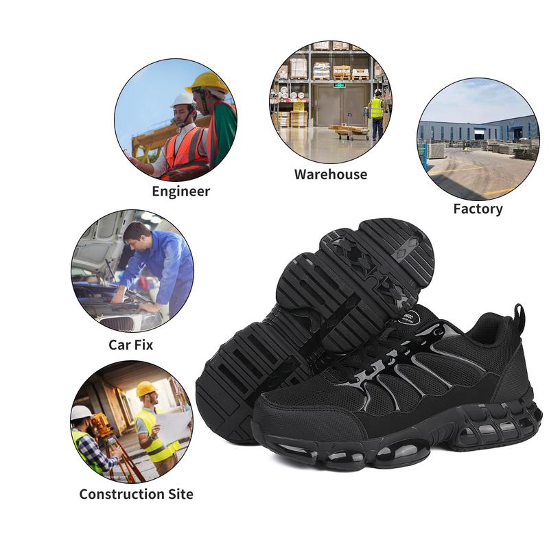 Safety shoes for men and women, fashionable, anti-smash and anti-puncture, lightweight flying woven safety shoes, work shoes