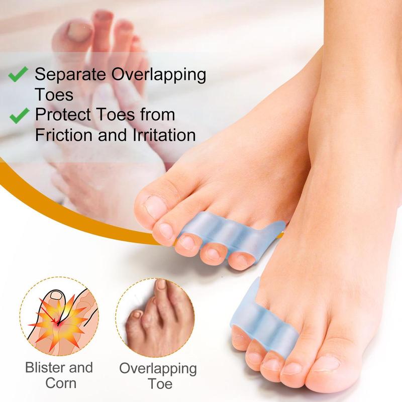 16pcs Random Color Toe Separator, Gel Toe Protector, Toe Separator Tailors Bunion Pad for Curled Pinky Toe