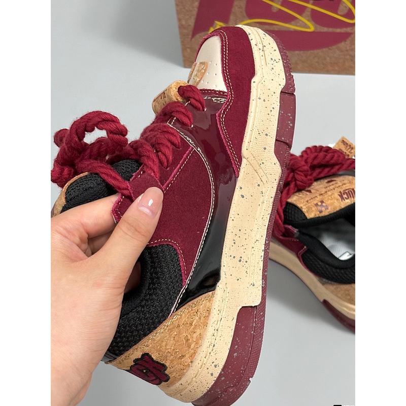 Advanced [Wine Red] Platform Sneakers Men's Niche Sports Bread Shoes Low-Top Casual Trendy Shoes Men's and Women's