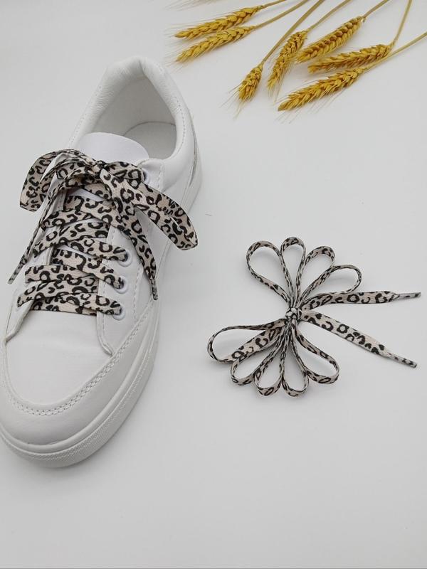 Minimalist Stylish Leopard Pattern Shoelaces, Fashionable Shoelaces for Women & Men, Casual Shoes Accessories for Daily Use