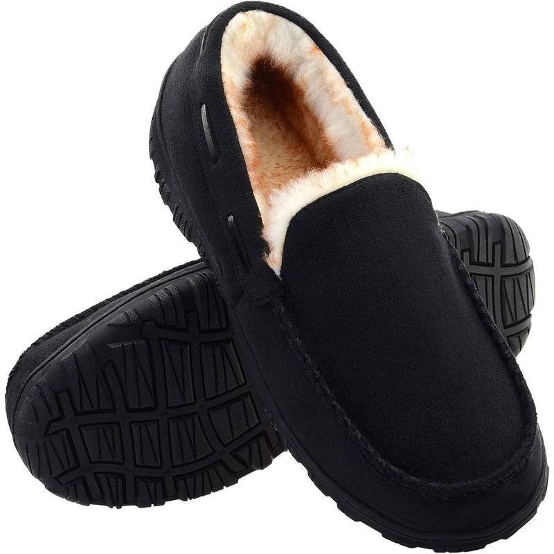 Mens moccasin slippers indoor outdoor slip on warm house shoes breathable moccasins for men