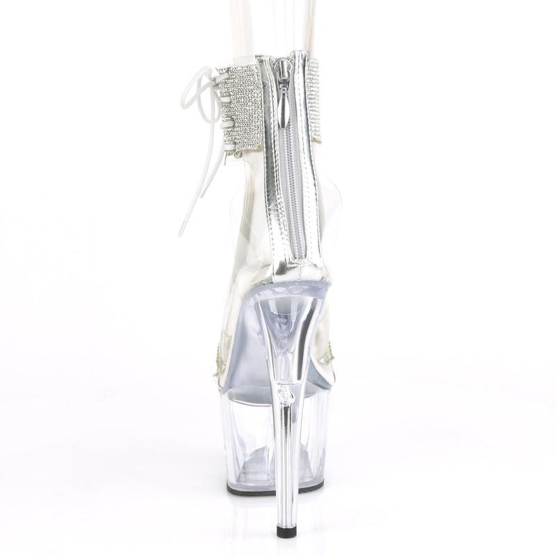 7 Inch Heel ADORE-727RS Clear-Silver