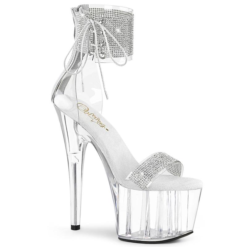 7 Inch Heel ADORE-727RS Clear-Silver