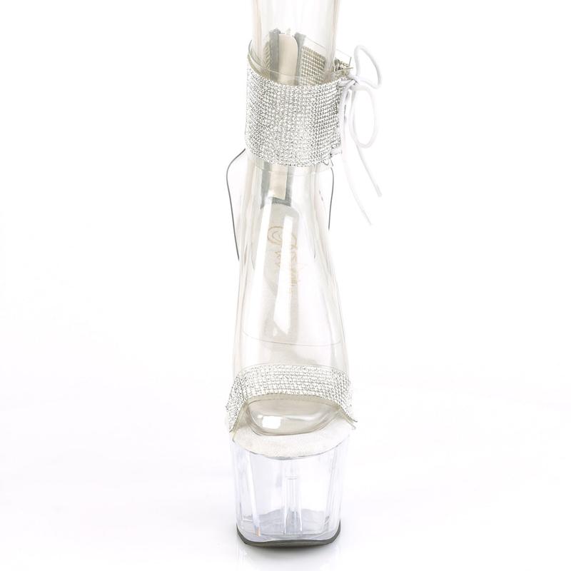 7 Inch Heel ADORE-727RS Clear-Silver