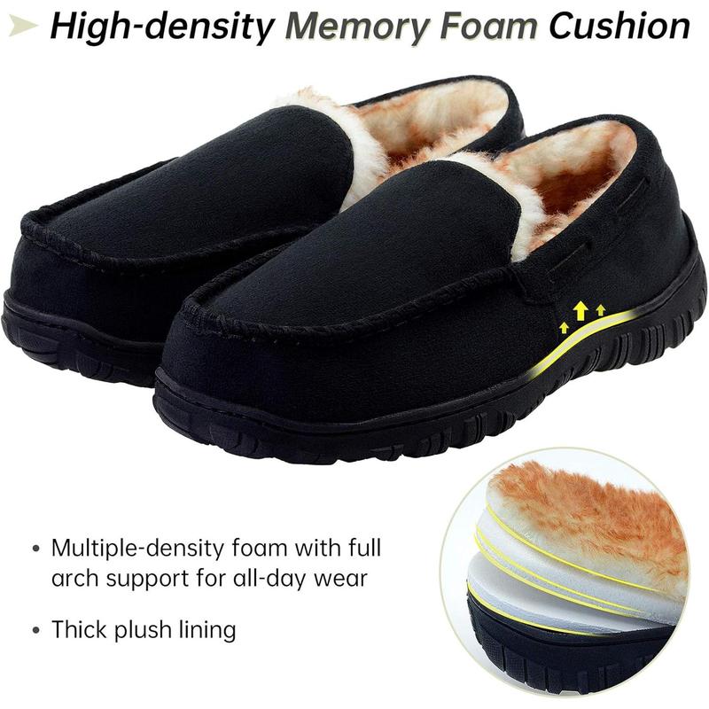 Mens moccasin slippers indoor outdoor slip on warm house shoes breathable moccasins for men