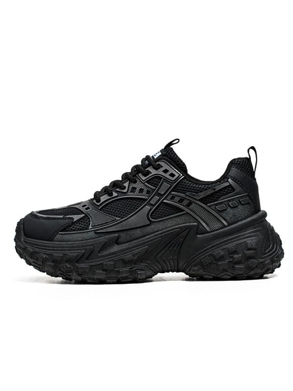 Men's Fashionable Lace Up Low Top Sneakers, Casual Comfortable Breathable Sports Running Shoes, Male All-match Round Toe Chunky Sneakers for Daily Life