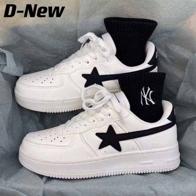 Star Pattern Sneakers New Super Popular Retro White Shoes Student Platform Sports Casual Shoes Trendy Men's Comfortable