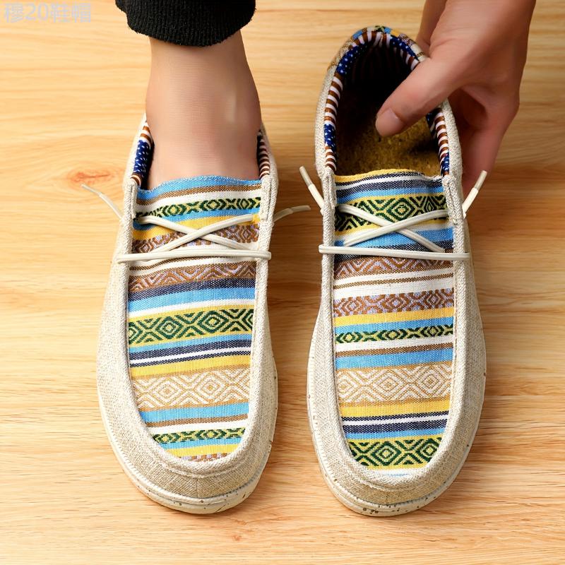 Men's Loafer Shoes With Decorative Shoelaces, Comfy Non-slip Slip On Breathable Shoes Sneakers, Spring And Summer Footwear Flat