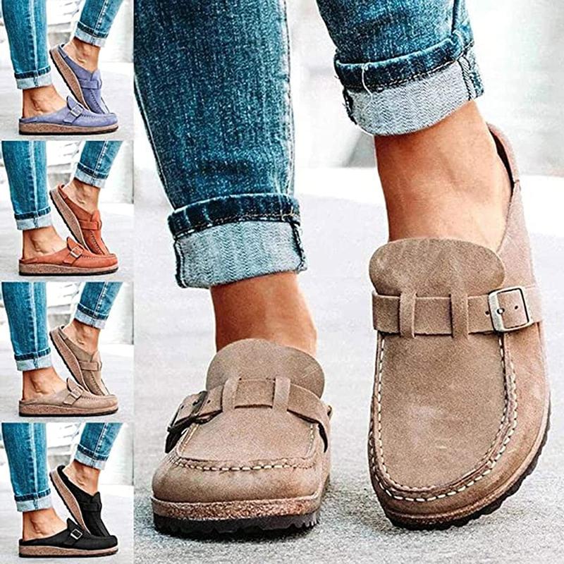 2024 Women Suede Clogs Mules Garden Loafer Shoes Memory Foam Slipper Casual  Sneakers Comfortable Slip on Sandals Anti-Slip Backless Home Office Walking Shoes