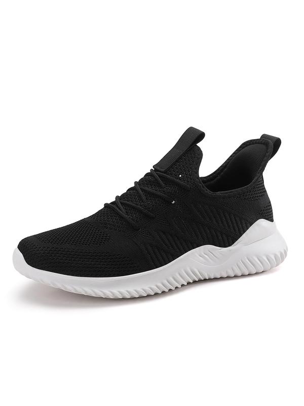 Men's Sporty Lace Up Sneakers, Casual Breathable Comfortable Running Shoes, Lightweight Non-slip Sneakers for Daily Wear