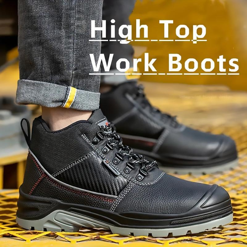 Mens Water Resistant Work Boots Indestructible Steel Toe Safety Shoes Closed Footwear Walking