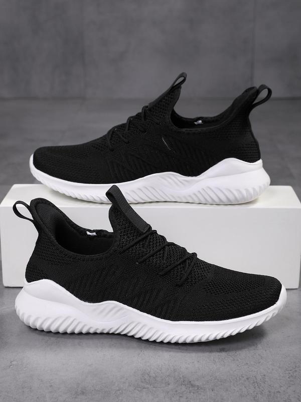 Men's Sporty Lace Up Sneakers, Casual Breathable Comfortable Running Shoes, Lightweight Non-slip Sneakers for Daily Wear