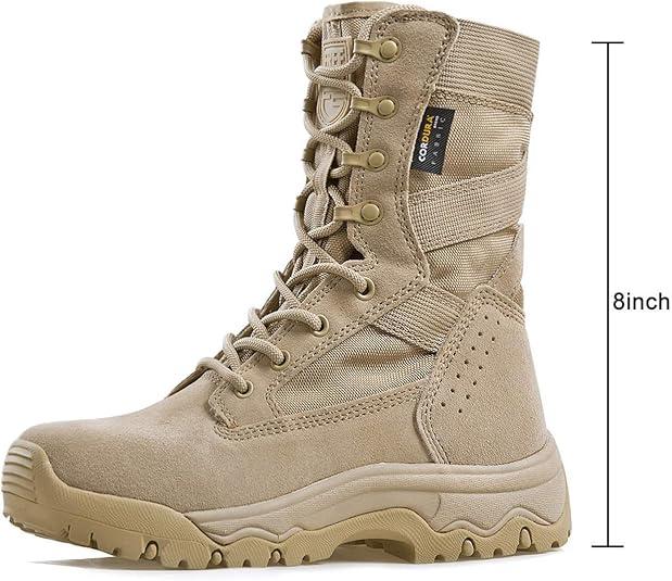 FREE SOLDIER Women’s  Boots 8 Inches Lightweight Combat Boots Durable  Work Outdoors Boots Desert Boots for Women