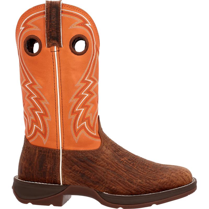 Rebel by Durango Cedar Bark and Monarch Orange Western Boot - DDB0392 Boy Shoe