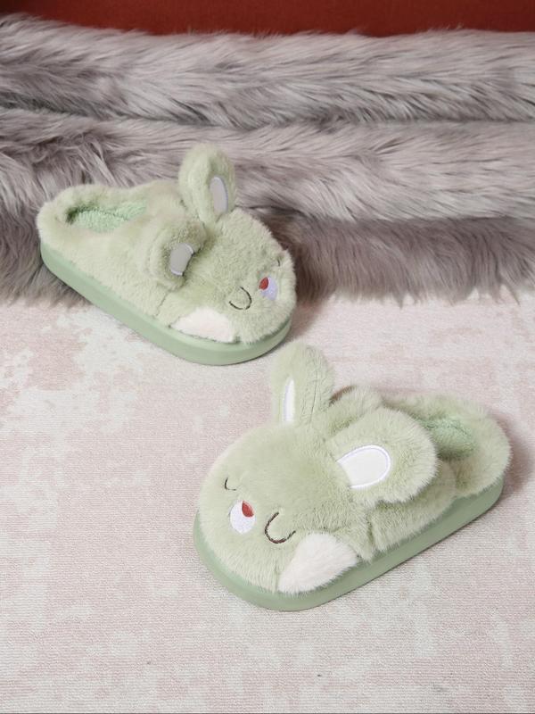 Women's Cute Cartoon Rabbit Design Plush Slippers, Casual Soft Comfortable Home Slippers, Warm Slippers for Indoor & Outdoor Use for Fall & Winter