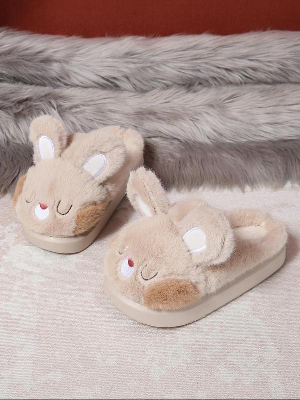 Women's Cute Cartoon Rabbit Design Plush Slippers, Casual Soft Comfortable Home Slippers, Warm Slippers for Indoor & Outdoor Use for Fall & Winter