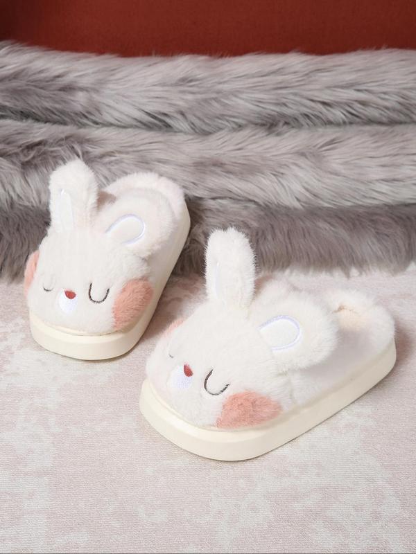 Women's Cute Cartoon Rabbit Design Plush Slippers, Casual Soft Comfortable Home Slippers, Warm Slippers for Indoor & Outdoor Use for Fall & Winter