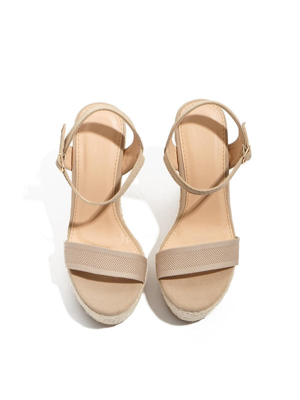 Women's Fashionable Solid Color Wedge Sandals, Casual Comfortable Wedge Sandals for Beach, Fashion Shoes for Party, Daily Clothing Decor