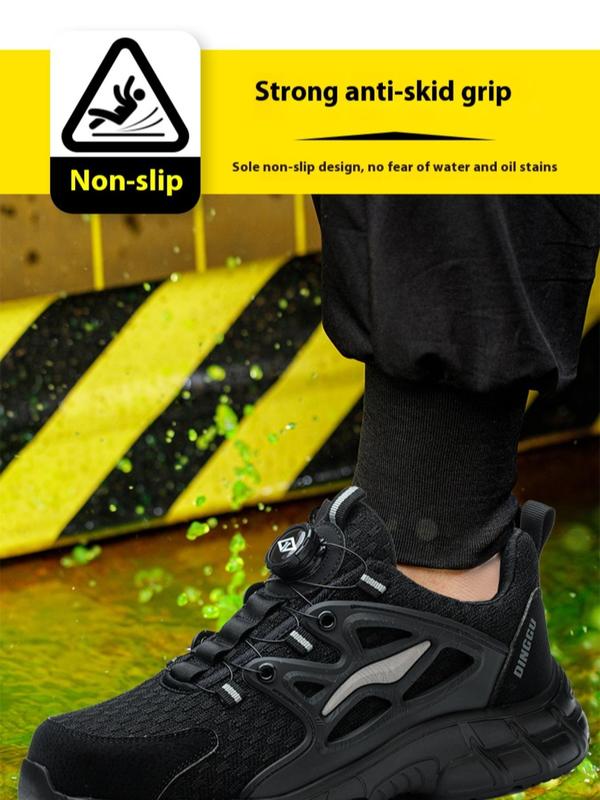 Men's Solid Color Lace Up Low Top Sneakers, Shoes for Healthcare Workers, Casual Comfortable Breathable Anti-slip Work Safety Shoes, All-match Commuter Shoes for Work & Daily Wear, Shoes for Healthcare Workers