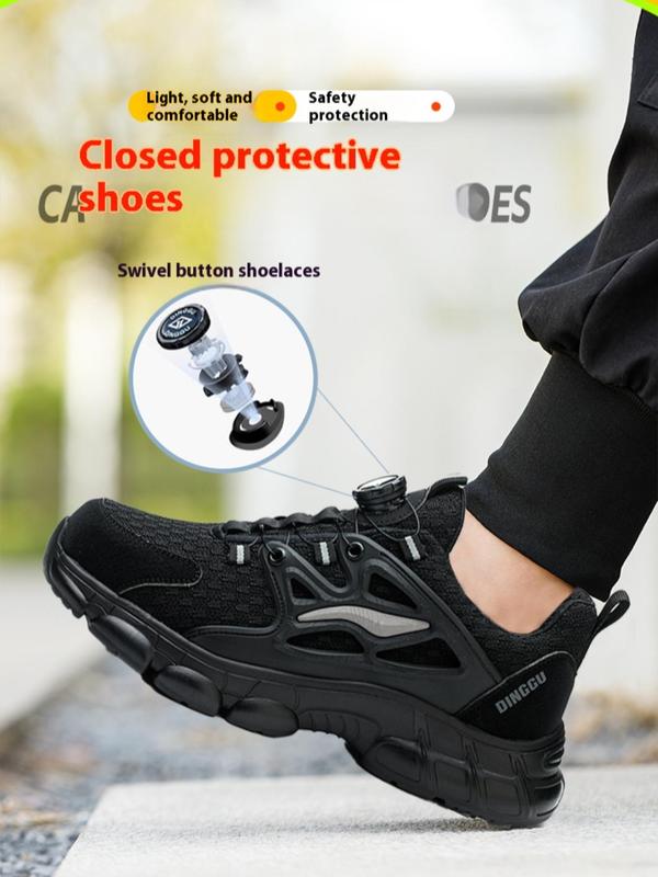 Men's Solid Color Lace Up Low Top Sneakers, Shoes for Healthcare Workers, Casual Comfortable Breathable Anti-slip Work Safety Shoes, All-match Commuter Shoes for Work & Daily Wear, Shoes for Healthcare Workers