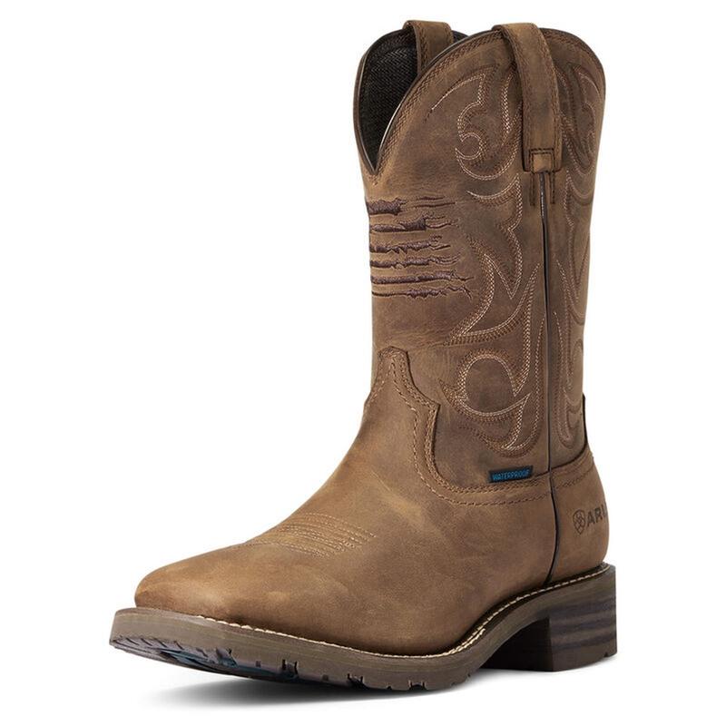 Ariat Men's Hybrid Patriot Western Work Boots - Waterproof, Lightweight, and Cushioned - Boy, Walking Shoes