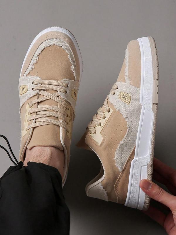 Men's Fashionable Color Block Patchwork Design Low Top Sneakers, Casual Comfortable Breathable Skate Shoes for All Season, Versatile Sports Shoes Valentine's Day Gifts for Boyfriend Men