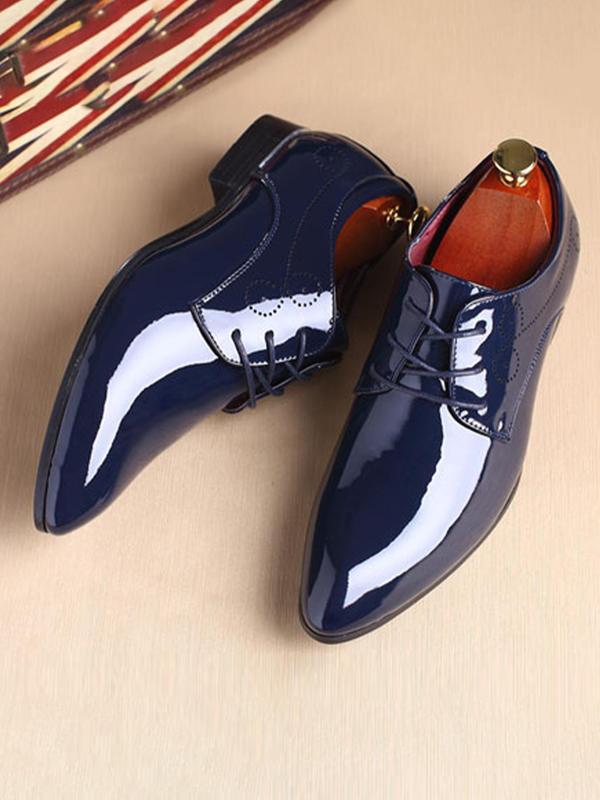 Men's Business Style Solid Color Lace Up Dress Shoes, Fashionable Pointed Toe Shoes for Work Office, Male All-match Shoes for Daily Wear