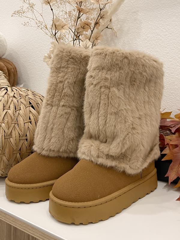 COZY PLUSH FOLDOVER PLATFORM BOOTS