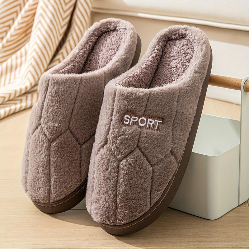 Women's Plush House Slippers, Cozy & Warm Closed Toe Shoes, Indoor Bedroom Fuzzy Slippers,Comfortable Indoor Memory Foam Home Slippers for Women Men