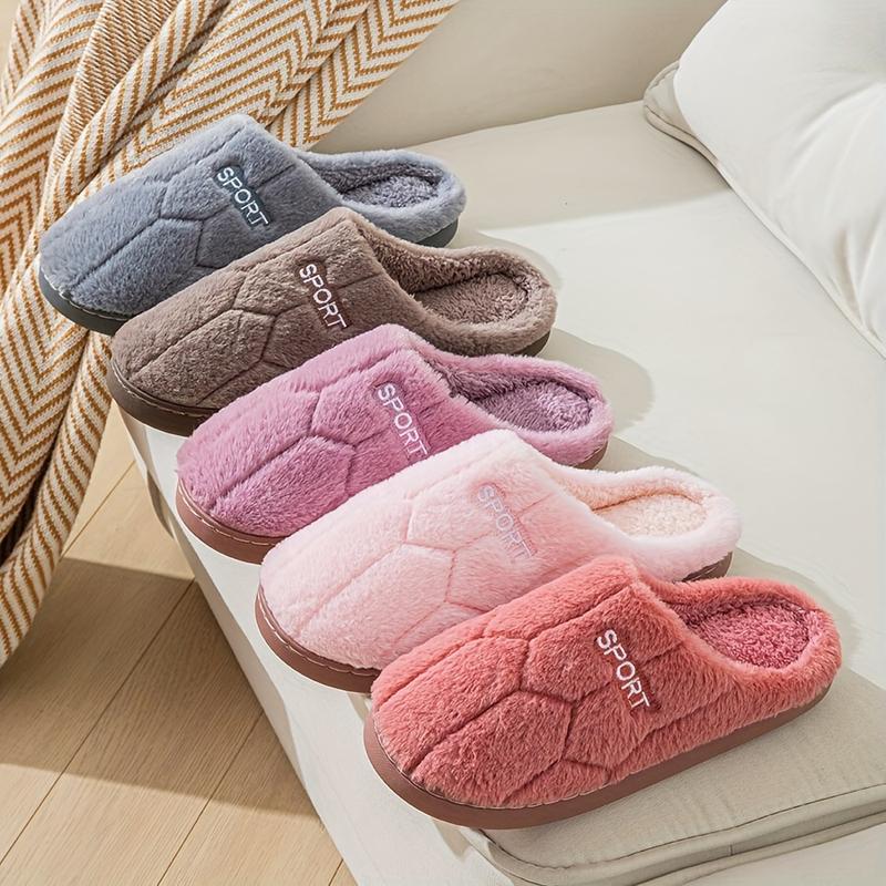 Women's Plush House Slippers, Cozy & Warm Closed Toe Shoes, Indoor Bedroom Fuzzy Slippers,Comfortable Indoor Memory Foam Home Slippers for Women Men