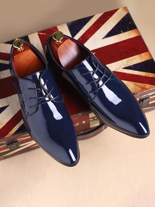 Men's Business Style Solid Color Lace Up Dress Shoes, Fashionable Pointed Toe Shoes for Work Office, Male All-match Shoes for Daily Wear