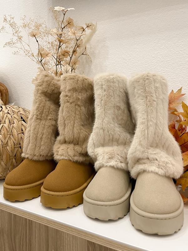 COZY PLUSH FOLDOVER PLATFORM BOOTS