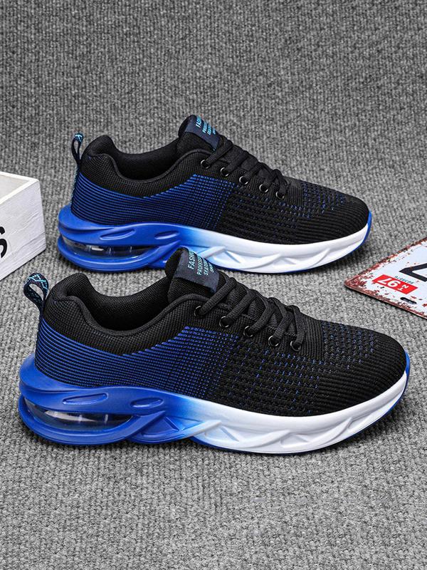 Men's Ombre Mesh Design Lace Up Sneakers, Casual Breathable Comfortable Sports Running Shoes, Lightweight Ventilate Sneakers for Daily Wear