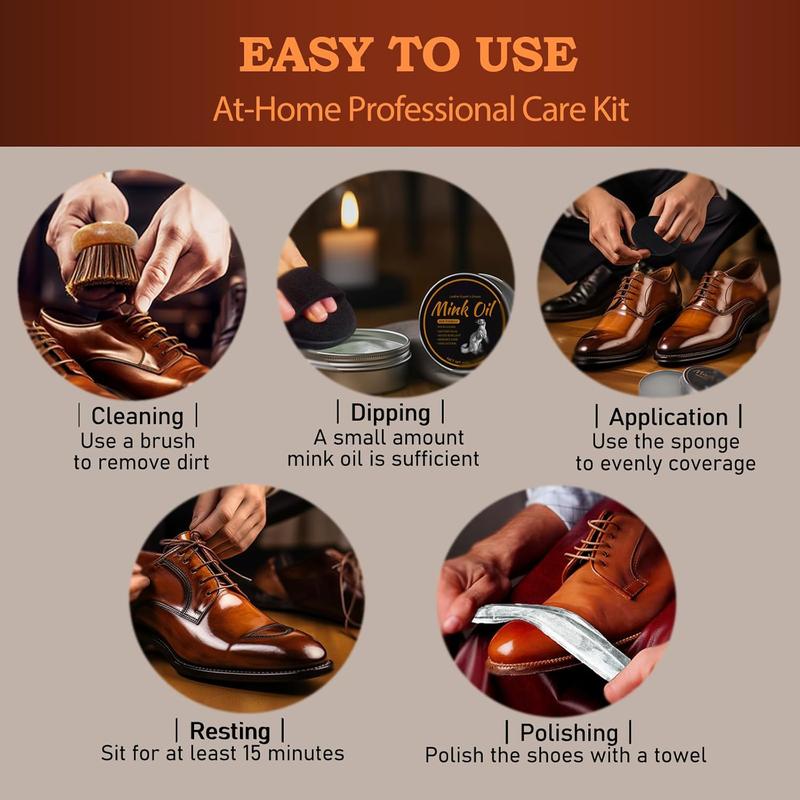 Mink Oil for Leather Boots, Leather Cleaner and Conditioner 3.52oz - Premium Waterproof, Anti-Stain, and Shoe Restorer Footwear Comfort