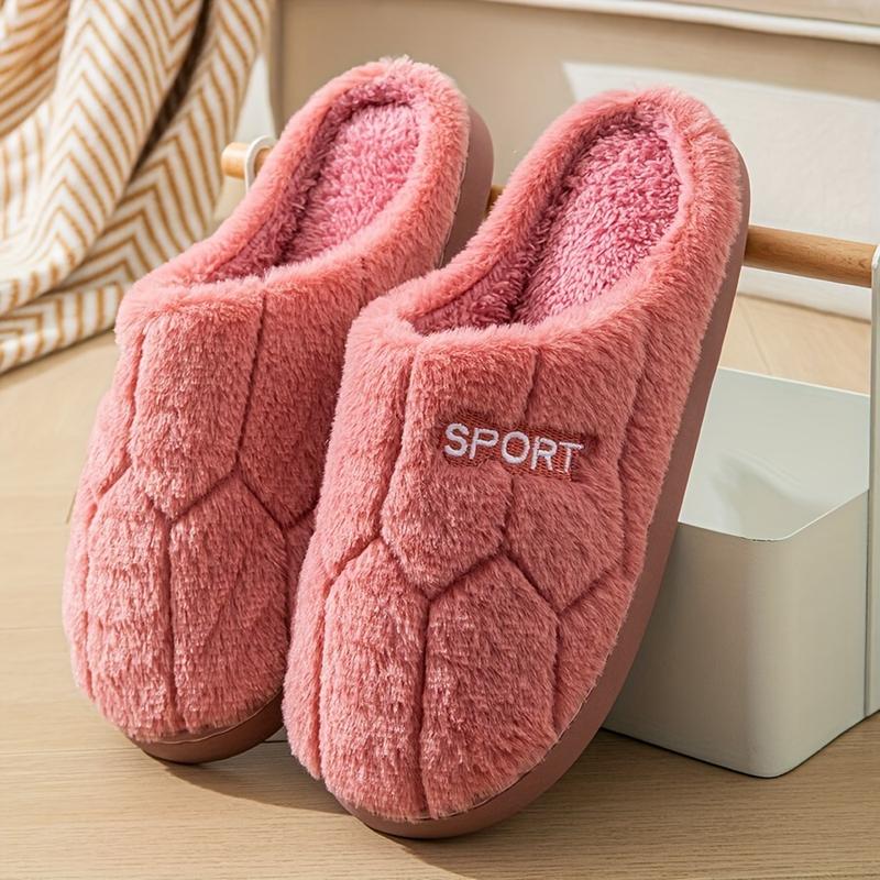 Women's Plush House Slippers, Cozy & Warm Closed Toe Shoes, Indoor Bedroom Fuzzy Slippers,Comfortable Indoor Memory Foam Home Slippers for Women Men