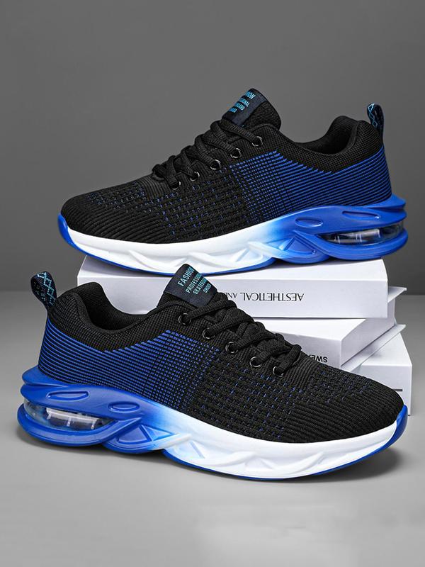 Men's Ombre Mesh Design Lace Up Sneakers, Casual Breathable Comfortable Sports Running Shoes, Lightweight Ventilate Sneakers for Daily Wear