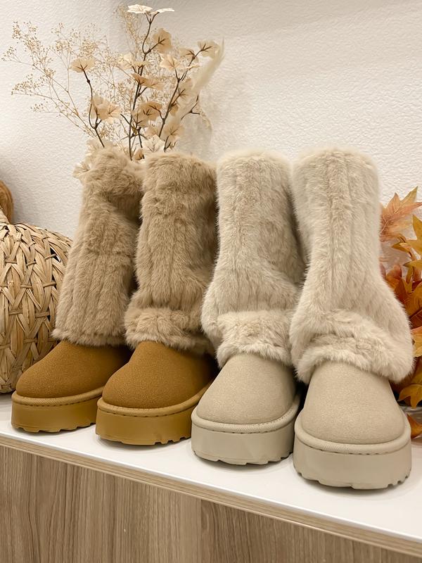 COZY PLUSH FOLDOVER PLATFORM BOOTS