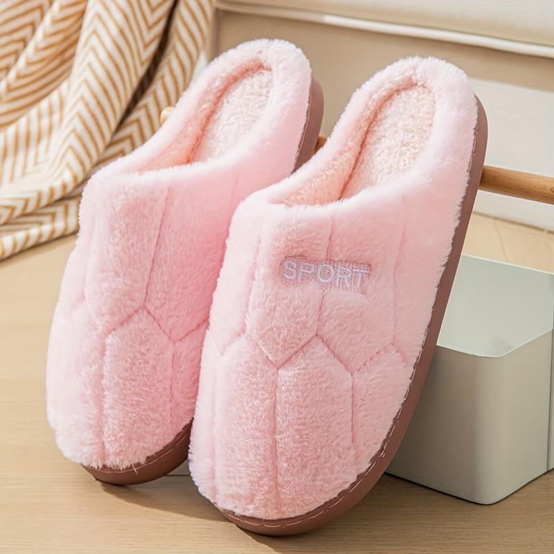 Women's Plush House Slippers, Cozy & Warm Closed Toe Shoes, Indoor Bedroom Fuzzy Slippers,Comfortable Indoor Memory Foam Home Slippers for Women Men