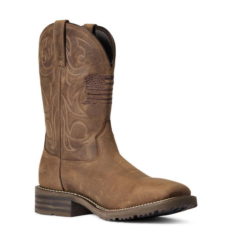 Ariat Men's Hybrid Patriot Western Work Boots - Waterproof, Lightweight, and Cushioned - Boy, Walking Shoes