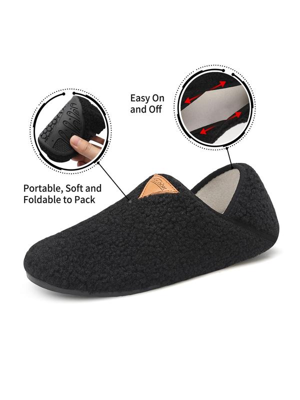 Men's Casual Solid Color Flush Socks Slippers, Non-slip Soft Comfortable Home Slippers, Portable Slippers for Indoor & Hotel Wear