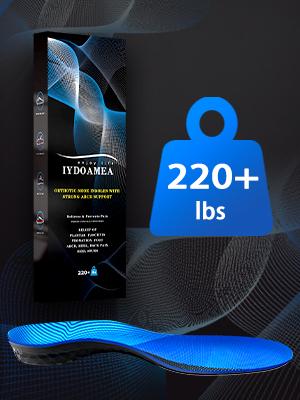 IYDoaMea 220+ lbs Plantar Fasciitis High Arch Support Insoles Men Women, -   Orthotic Shoe Inserts, Maximum Support And Cushion Poron Sole Insoles For Standing All Day Sweat-Absorbent Breathable Footwear Comfort