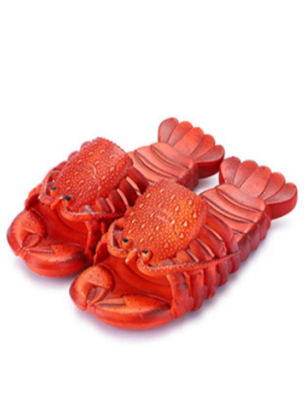 Women's Cute Crab Design Slippers, Casual Soft Comfortable Home Slippers for Beach, Non-slip Slippers for Indoor & Outdoor Wear